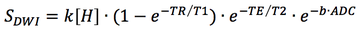 Diffusion MRI signal equation