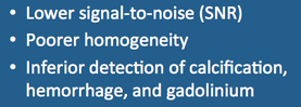 Low field MRI scanners, magnetic field strength, homogeneity