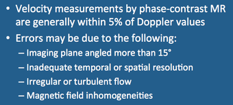 phase contrast MRA flow measurement